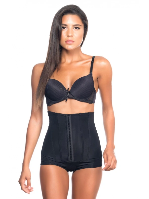 Siyah Mı Emay 2824 Yüksek Bel Balen Agraflı Slıp Lazer Korse