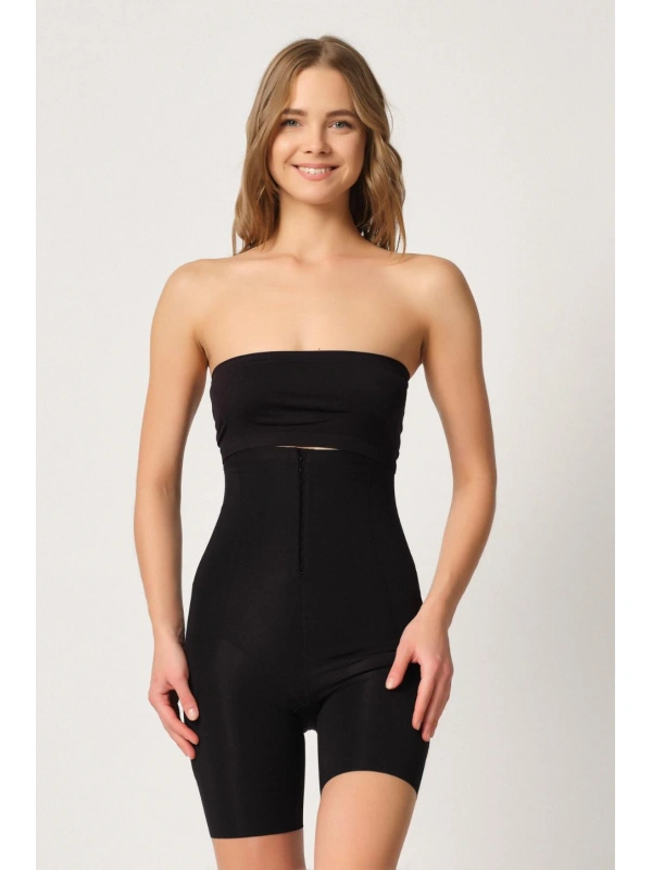 Siyah Mı Emay 2832 Yüksek Bel Balen Destekli Agraflı Lazer Korse