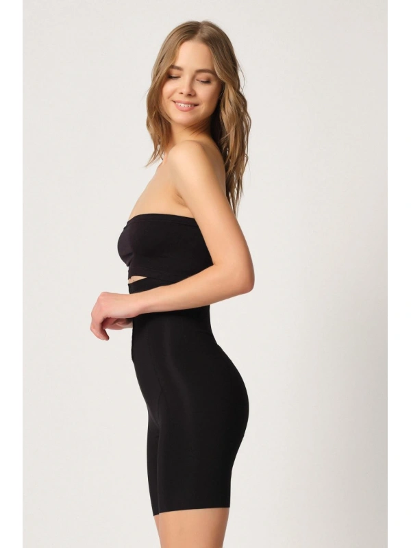 Siyah Mı Emay 2832 Yüksek Bel Balen Destekli Agraflı Lazer Korse