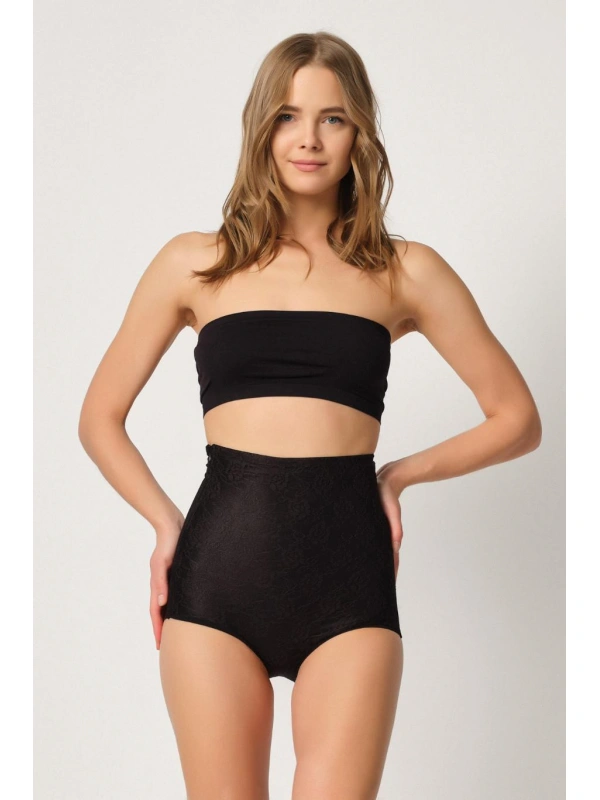 Siyah Mı Emay 2842 Lazer Dantelli Slip Korse