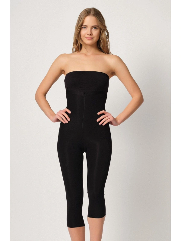 Siyah Mı Emay 2868 Fermuarlı Kapri Tayt Lazer Korse