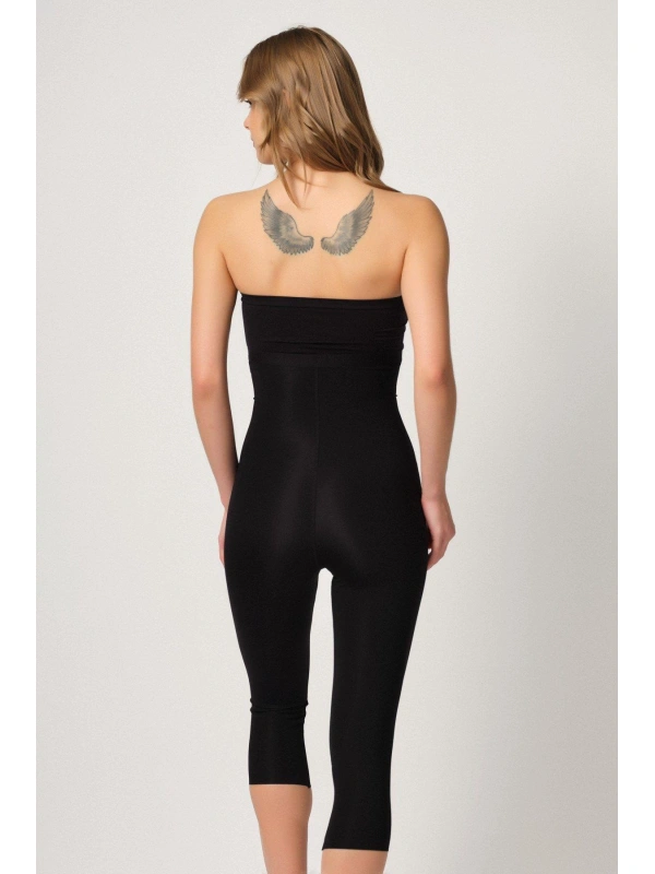 Siyah Mı Emay 2868 Fermuarlı Kapri Tayt Lazer Korse