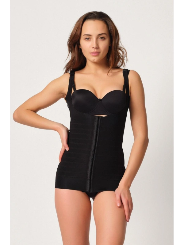 Siyah Mı Emay 2916 Karyoka Destekli Agraflı Atlet Korse