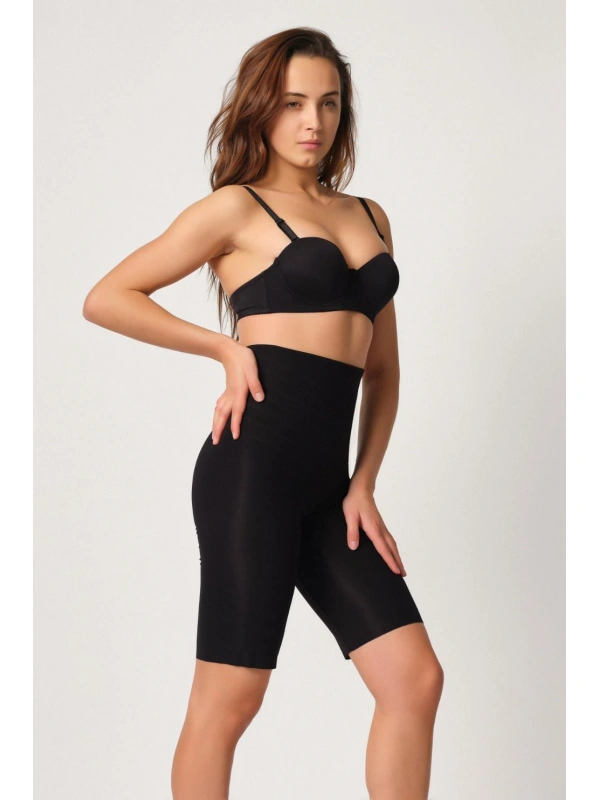 Siyah Mı Emay 2923 Yüksek Bel Karyokalı Paçalı Lazer Korse