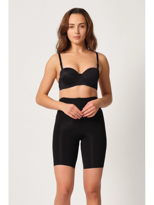 Siyah Mı Emay 2927 Bel Dekolteli Balenli Paçalı Lazer Korse