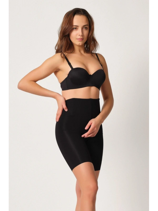 Siyah Mı Emay 2927 Bel Dekolteli Balenli Paçalı Lazer Korse