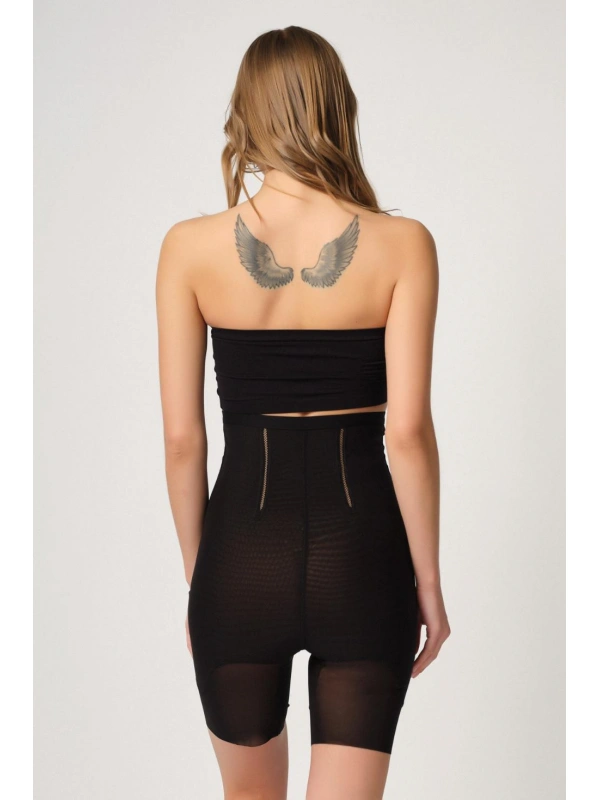 Siyah Mı Emay 2928 Ön Agraflı Tül Paçalı Lazer Korse