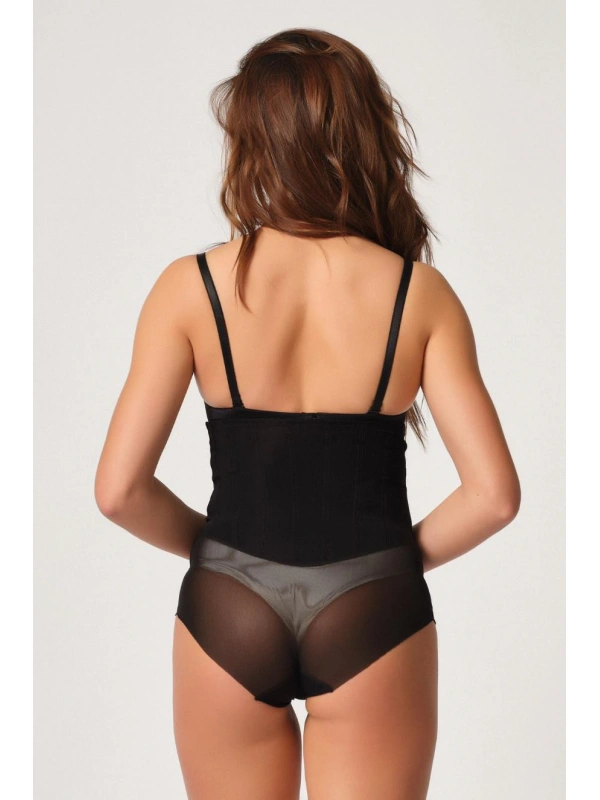 Siyah Mı Emay 2945 Tül Karyokalı Slip Lazer Korse