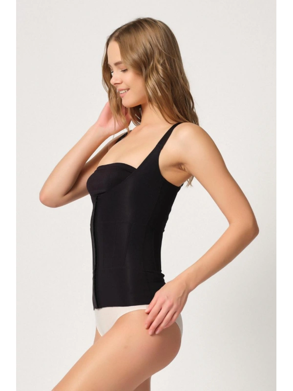 Siyah Mı Emay 2946 Göğüs Altı Balen Destekli Atlet Korse