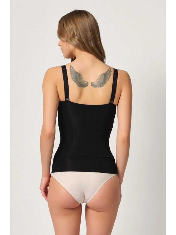 Siyah Mı Emay 2946 Göğüs Altı Balen Destekli Atlet Korse
