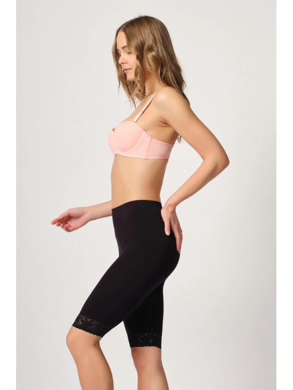 Siyah Mı Emay 3004 Soft Uzun Paça Dantel Boxer