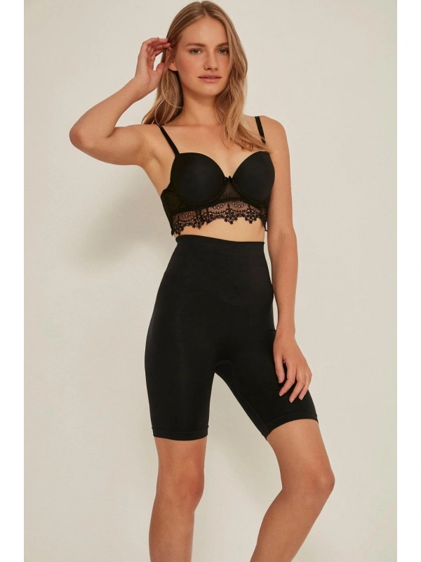 Siyah Mı Emay 3005 Soft Uzun Paçalı Boxer Korse