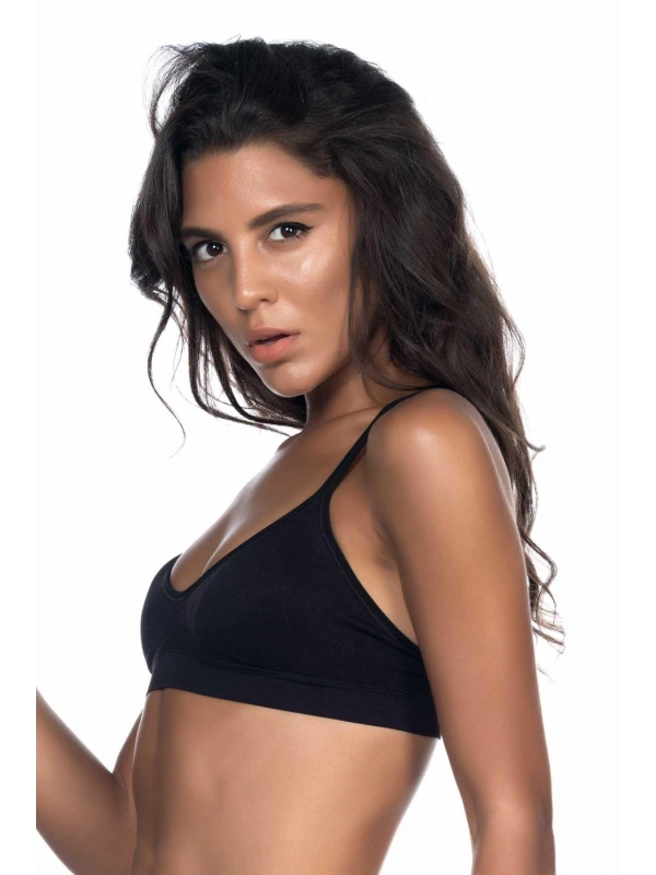 Siyah Mı Emay 4020 Pedli İnce Askılı Büstiyer