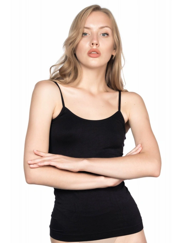 Siyah Mı Emay 5001 Soft İp Askılı Uzun Atlet