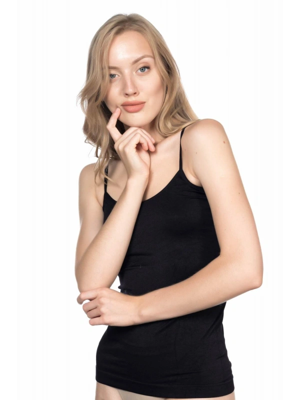 Siyah Mı Emay 5001 Soft İp Askılı Uzun Atlet