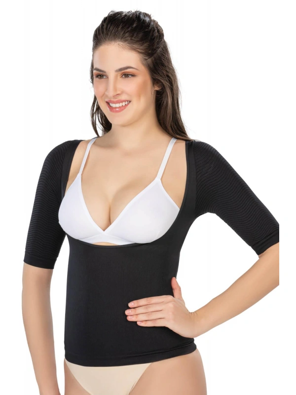 Siyah Mı Emay 5014 Göğsü Açık Yarım Kollu Korse