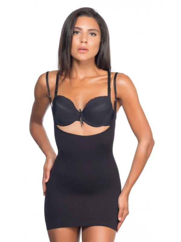 Siyah Mı Emay 5043 Göğsü Açık Masajlı Korse