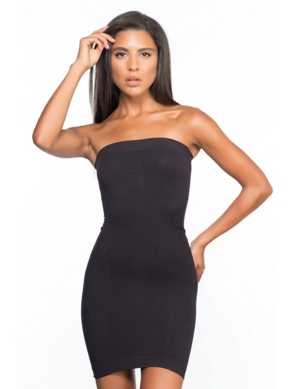 Siyah Mı Emay 5065 Straplez Elbise Korse