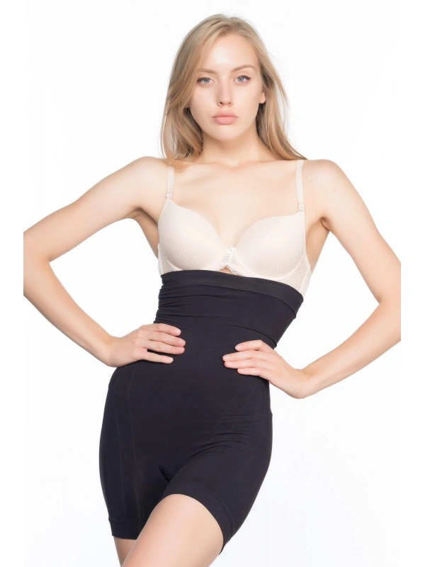 Siyah Mı Emay 7026  Yüksek Bel Paçalı Korse