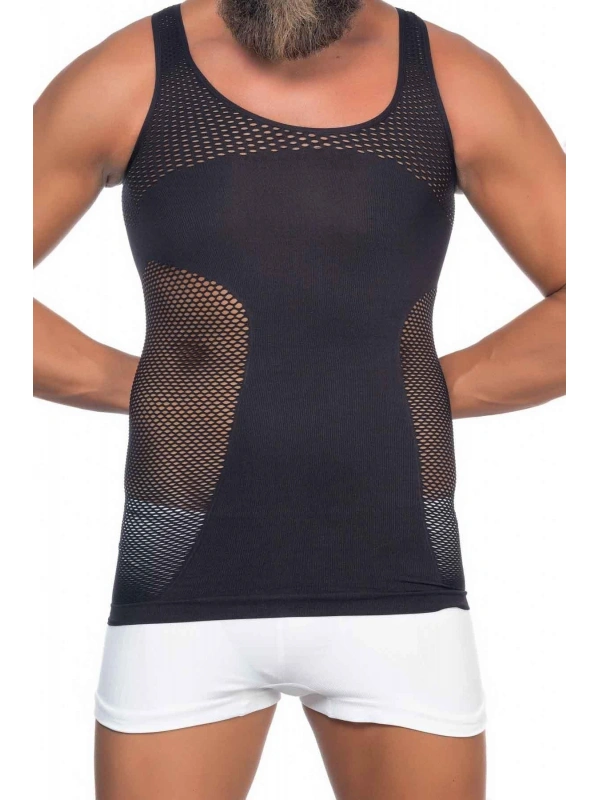 Siyah Mı Emay E1006 Fileli Erkek Korse Atlet