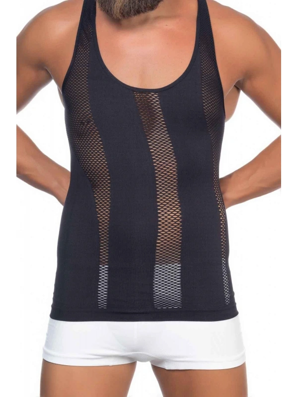 Siyah Mı Emay E1009 Fileli Erkek Korse Atlet