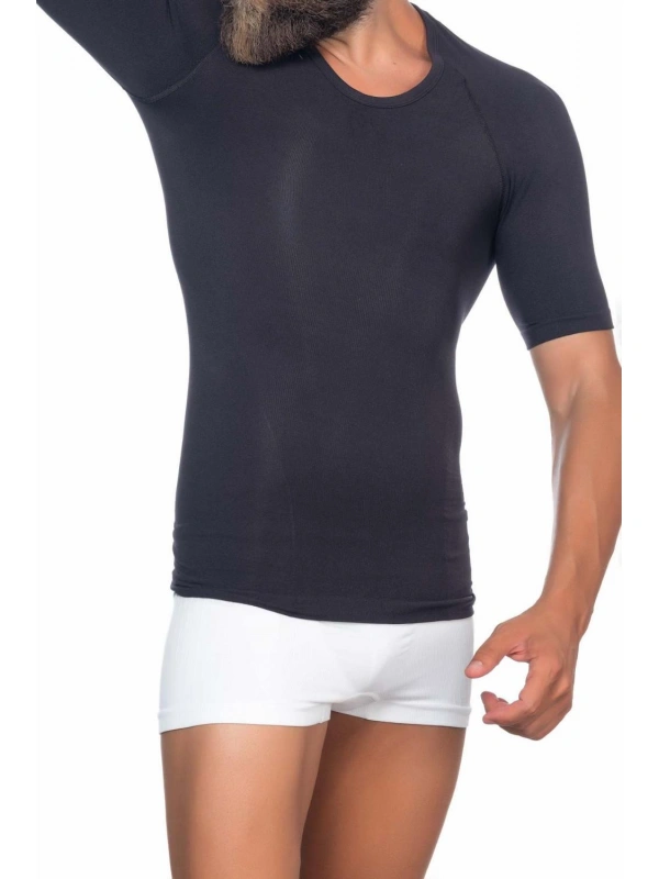 Siyah Mı Emay E1010 Yarım Kol Erkek Korse Atlet