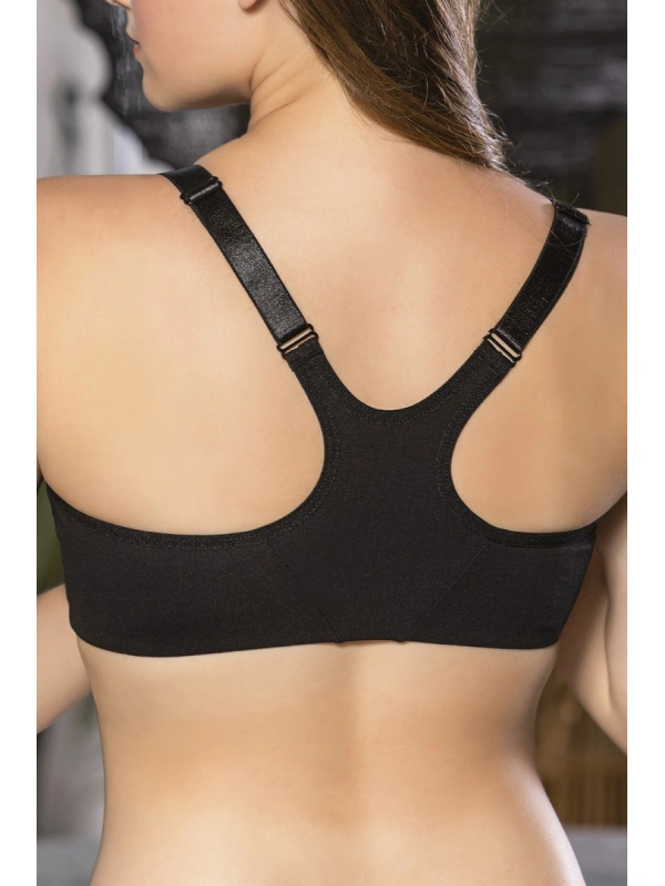 Siyah Önden Fermuarlı Pamuklu Sütyen,günlük Ve Medikal Kullanım İçin, Kadın İç Giyim