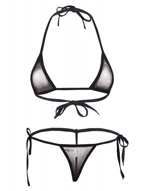 Siyah Seksi İç Giyim  İç Çamaşırı Takımı