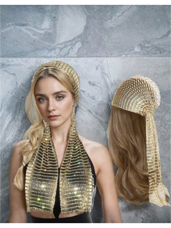 Taşlı Kafa Aksesuarı Kristal Bandana