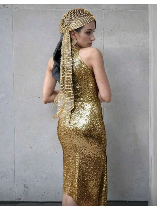 Taşlı Kafa Aksesuarı Kristal Bandana