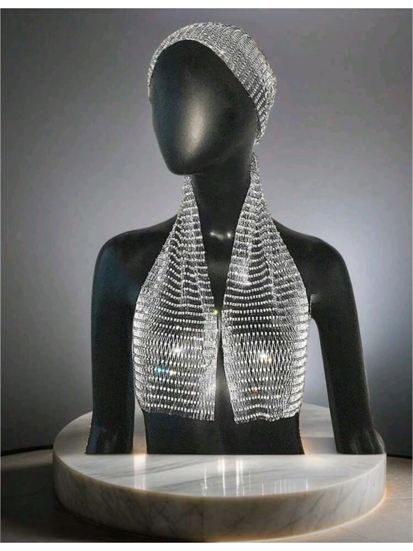 Taşlı Kafa Aksesuarı Kristal Bandana