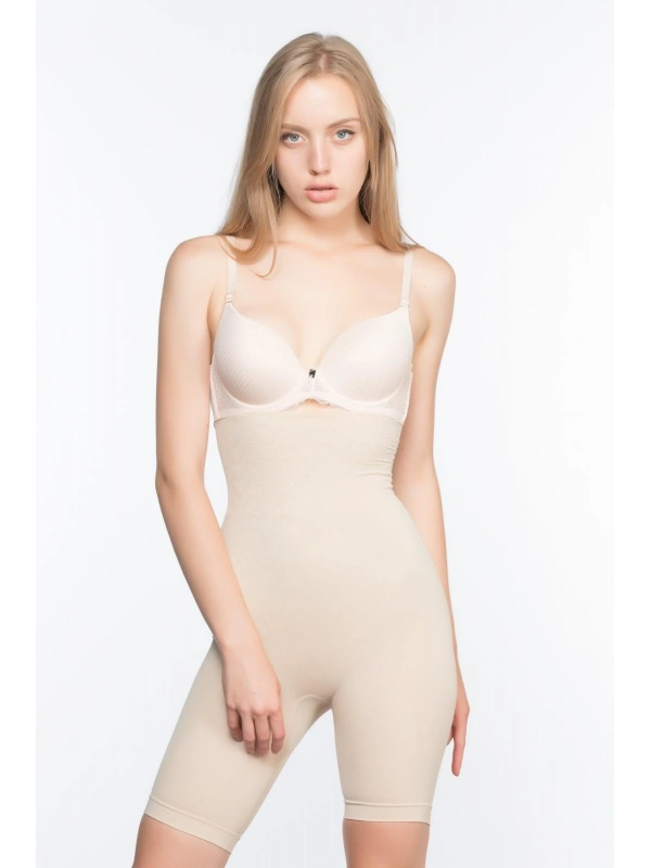 Ten Mı Emay 2074 Yüksek Bel Desenli Double Uzun Paça Korse