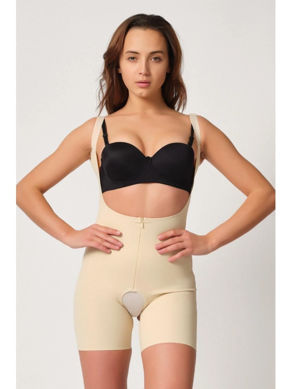 Ten Mı Emay 2834 Göğsü Açık Ferumalı Tül Popo Boy Lazer Korse