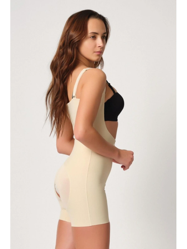 Ten Mı Emay 2834 Göğsü Açık Ferumalı Tül Popo Boy Lazer Korse