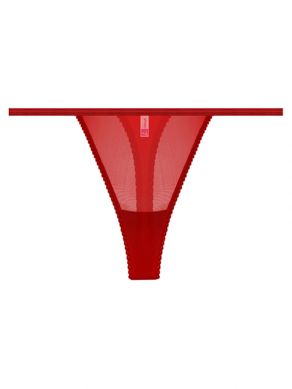 Transparan Kırmızı Kadın  String Tanga
