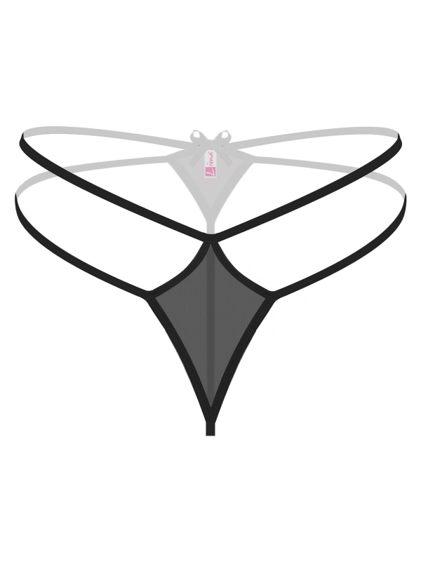 Transparan Siyah Fantazi Külot String