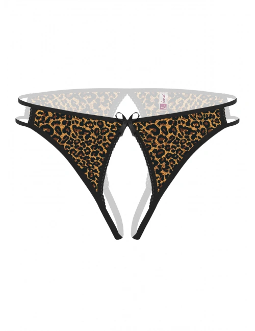 Ağı Açık Leopar Desenli  Külot String