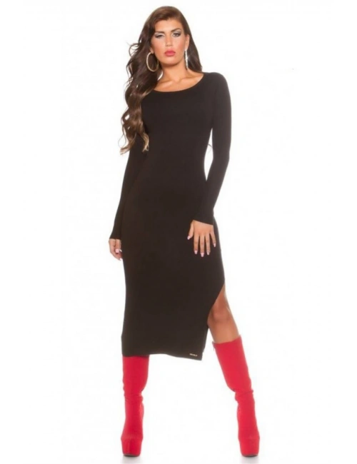 B101171 Uzun Kollu Yırbrfaçlı Kalem Elbise