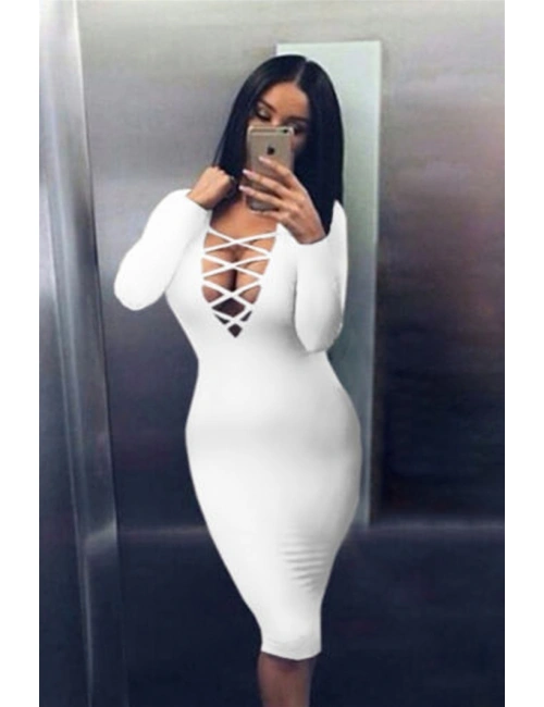 B101232 Uzun Kollu Elbise