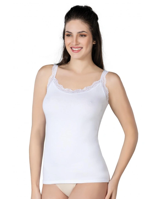 Beyaz Mı Emay 1411 Modal Cotton Dantelli Atlet