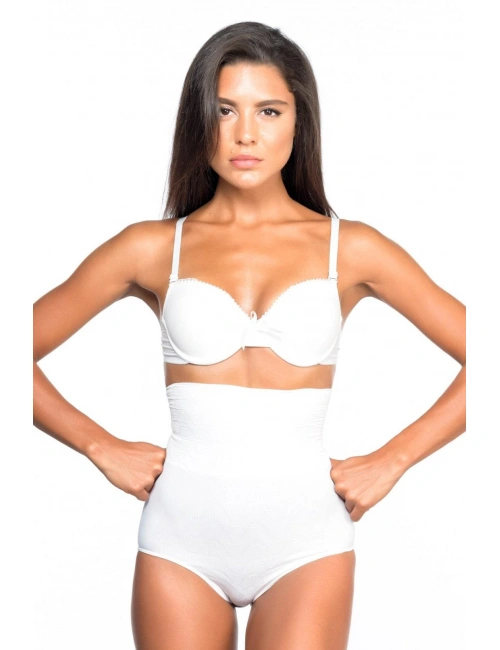 Beyaz Mı Emay 2079 Yüksek Bel Desenli Double Slip Korse