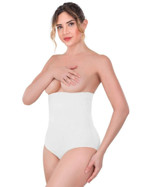 Beyaz Mı Emay 2080 Yüksek Bel Çıtçıtlı Slip Korse