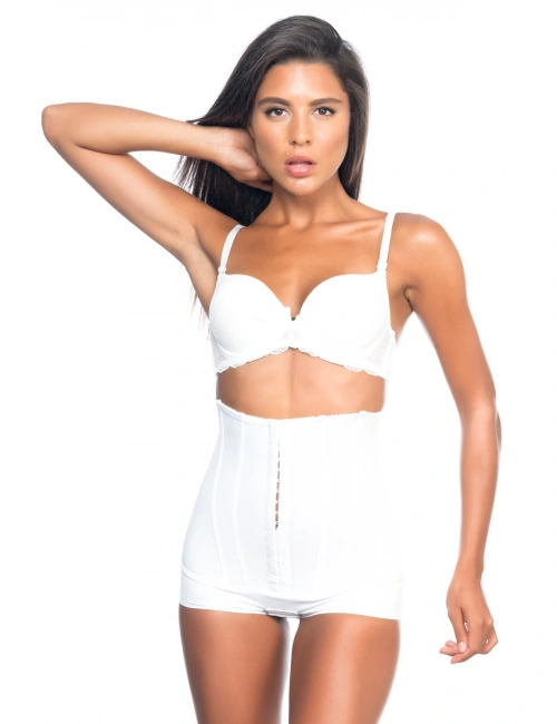 Beyaz Mı Emay 2824 Yüksek Bel Balen Agraflı Slıp Lazer Korse