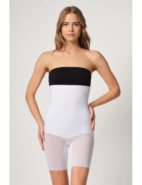 Beyaz Mı Emay 2929 Double Tül Paçalı Lazer Korse