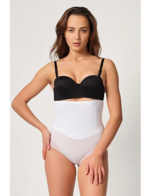 Beyaz Mı Emay 2945 Tül Karyokalı Slip Lazer Korse