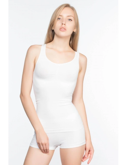 Beyaz Mı Emay 5015 Kalın Askılı Atlet Korse