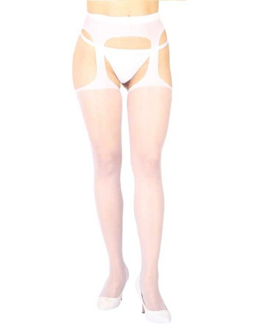 Beyaz Özel Bölgesi Açık Fantazi Külotlu Çorap Brf1054