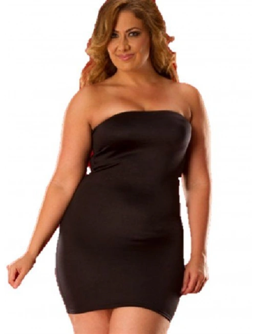Büyük Beden Strapless Mini Elbise  Br031043