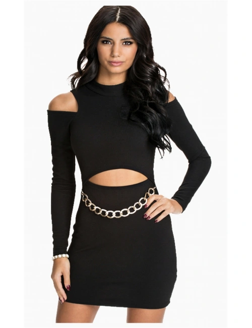 Db101189 Özel Dizayn Zincirli Elbise