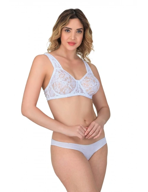 Ekru Mı Emay 178 C Balenli Dantelli Sütyen